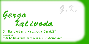 gergo kalivoda business card